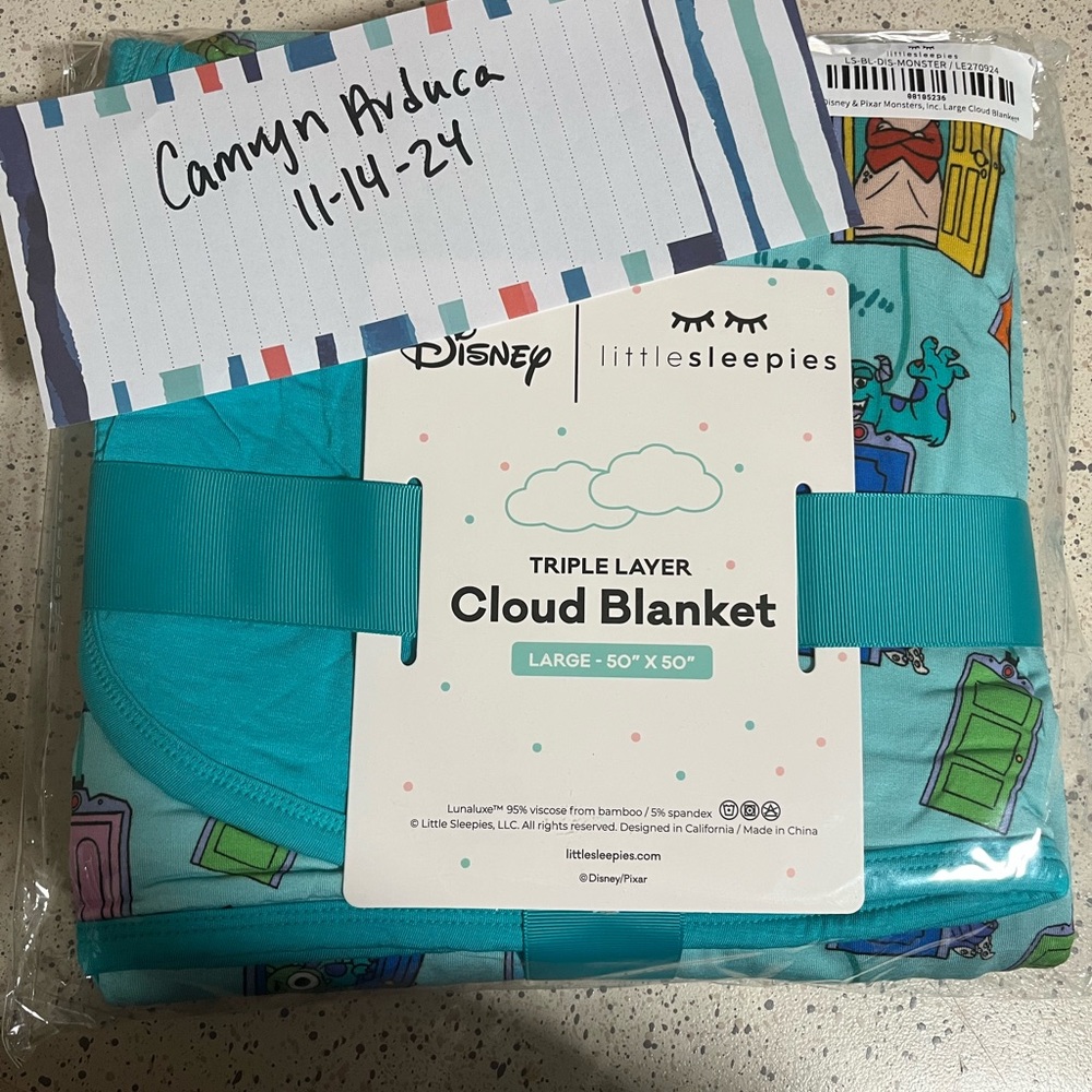 Disney Monsters Inc Little Sleepies Cloud Blanket
